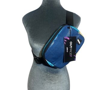 Blue and Black Belt Bag with Modern Design